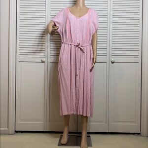 April Cornell Forget Me Not Tea Dress Pink Cottage Floral Prairie Dres XXL